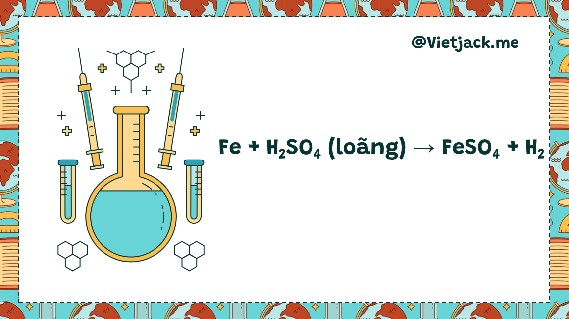 Fe + H2SO4 (loãng) → FeSO4 + H2| Fe ra FeSO4 (ảnh 1)