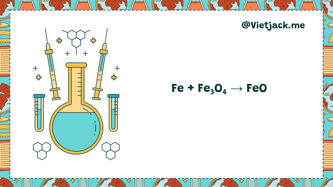 Fe + Fe3O4 → FeO | Fe ra FeO | Fe3O4 ra FeO (ảnh 1)