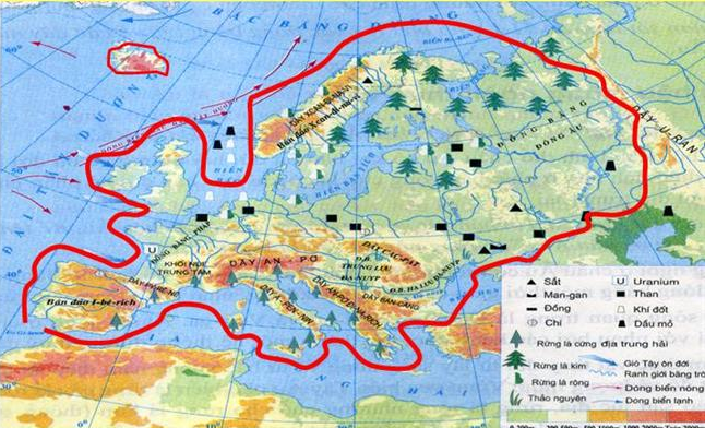 Lý thuyết Địa Lí 7 Bài 1: Thiên nhiên Châu Âu - Chân trời sáng tạo (ảnh 1)
