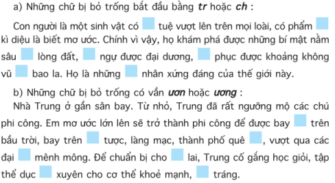Tiếng Việt lớp 4 trang 67 Chính tả: Nhớ viết: Gà Trống và Cáo; Phân biệt tr/ch, ươn/ương (ảnh 1)
