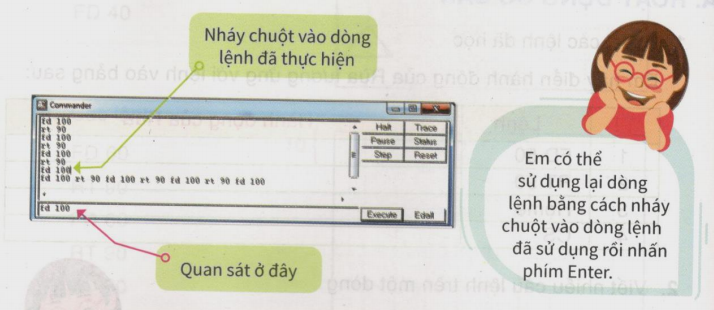 Tin học lớp 4 Bài 2: Các lệnh của Logo (ảnh 1)