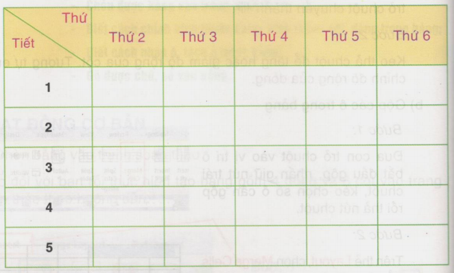 Tin học lớp 4 Bài 4: Chèn và trình bày bảng trong văn bản (ảnh 1)