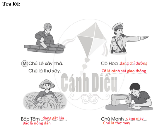 Vở bài tập Tiếng Việt lớp 2 trang 58, 59, 60, 61, 62 Bài 33: Những người quanh ta – Cánh diều (ảnh 1)