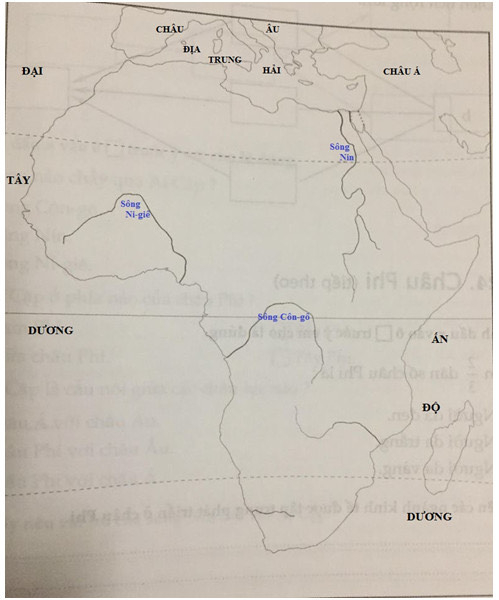 Vở bài tập Địa lí lớp 5 Bài 23: Châu Phi (ảnh 1)
