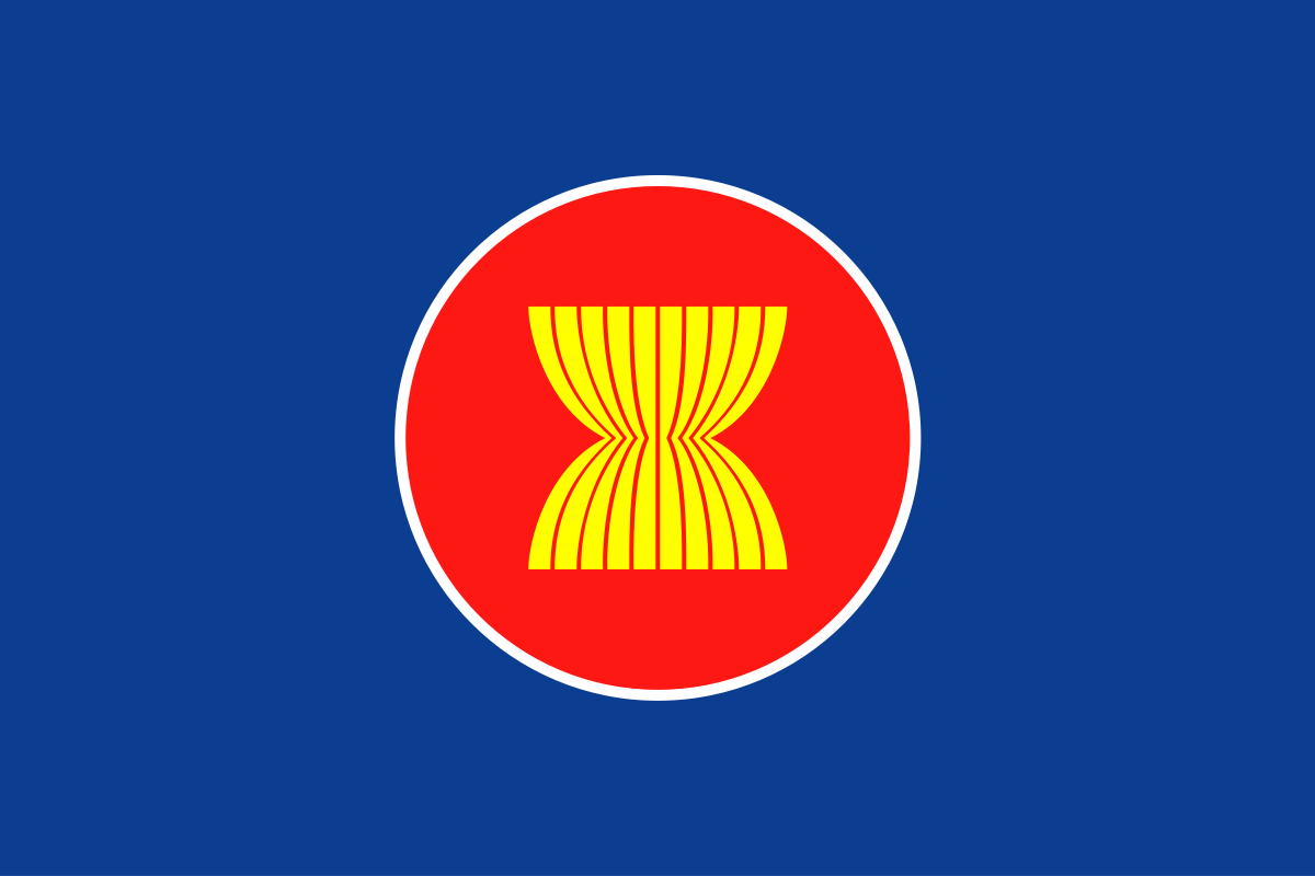 Quan sát hình lá cờ của Hiệp hội các quốc gia Đông Nam Á (ASEAN)