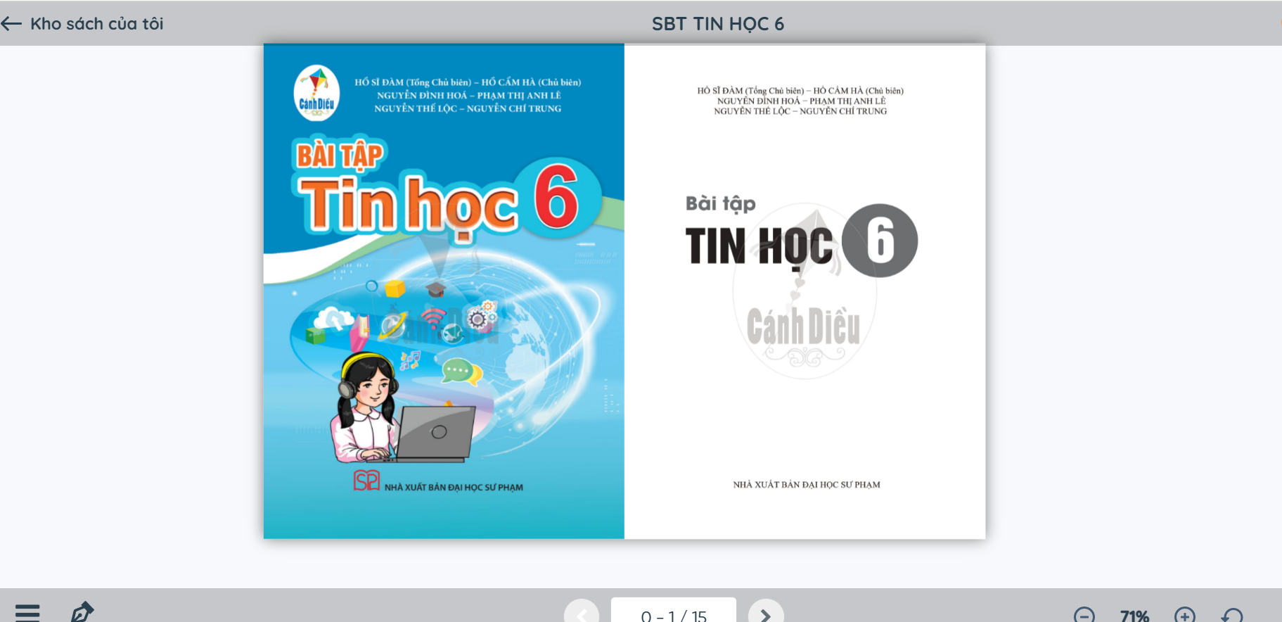 Xem trực tuyến và tải PDF sách Tin học Lớp 6 Cánh Diều  (ảnh 1)