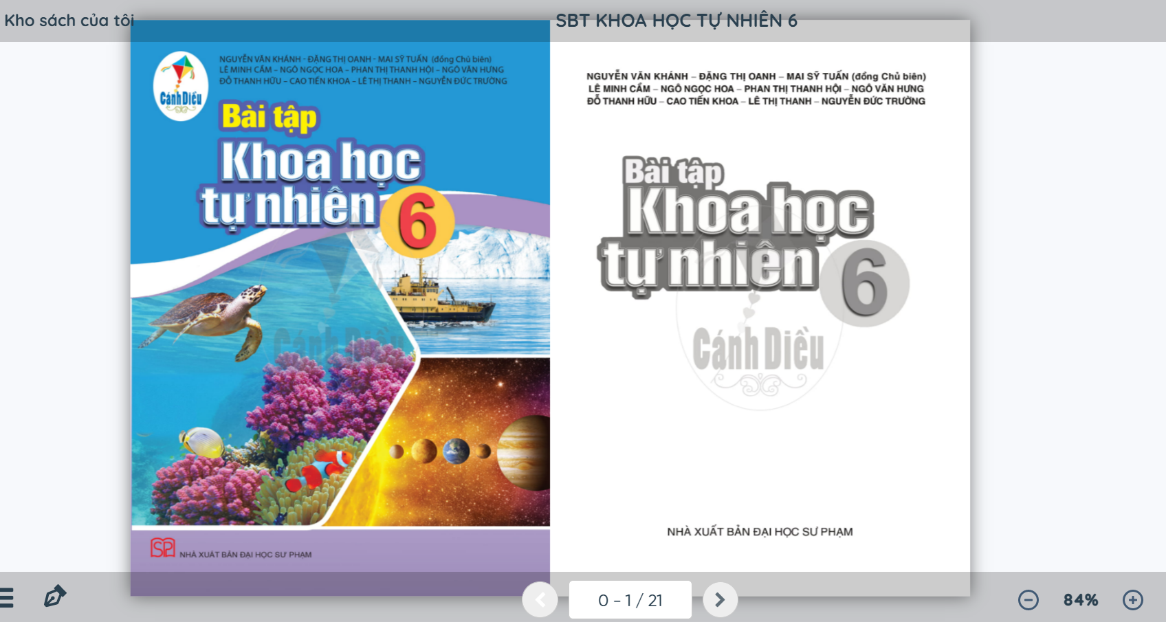 Xem trực tuyến và tải PDF sách Khoa học Tự nhiên Lớp 6 Cánh Diều  (ảnh 1)