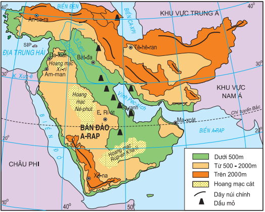 Lý thuyết Khu vực Tây Nam Á | Địa lí lớp 8 (ảnh 1)