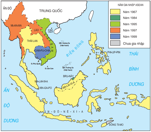 Lý thuyết Hiệp hội các nước Đông Nam Á (Asean) | Địa lí lớp 8 (ảnh 1)