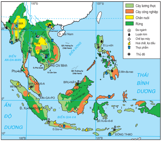Lý thuyết Đặc điểm kinh tế các nước Đông Nam Á | Địa lí lớp 8 (ảnh 1)
