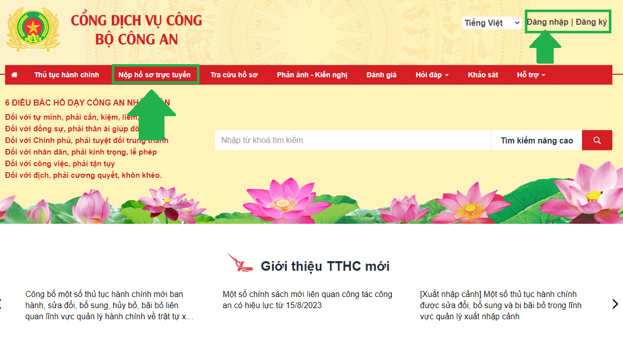 Truy cập trang web và đăng nhập tài khoản