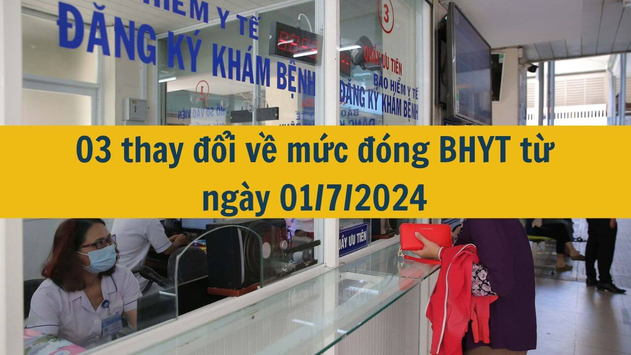 03 thay đổi về mức đ&oacute;ng BHYT từ ng&agrave;y 01/7/2024