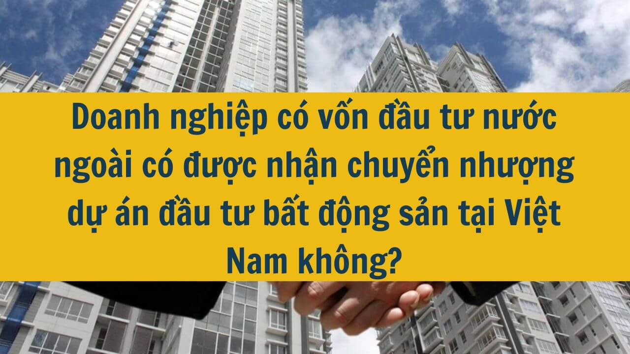 Doanh nghiệp c&oacute; vốn đầu tư nước ngo&agrave;i c&oacute; được nhận chuyển nhượng dự &aacute;n đầu tư bất động sản tại Việt Nam kh&ocirc;ng?