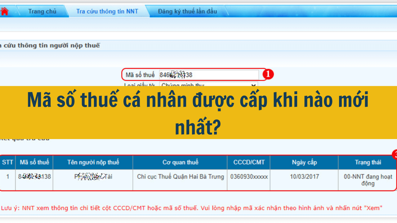 Mã số thuế cá nhân được cấp khi nào mới nhất 2025?