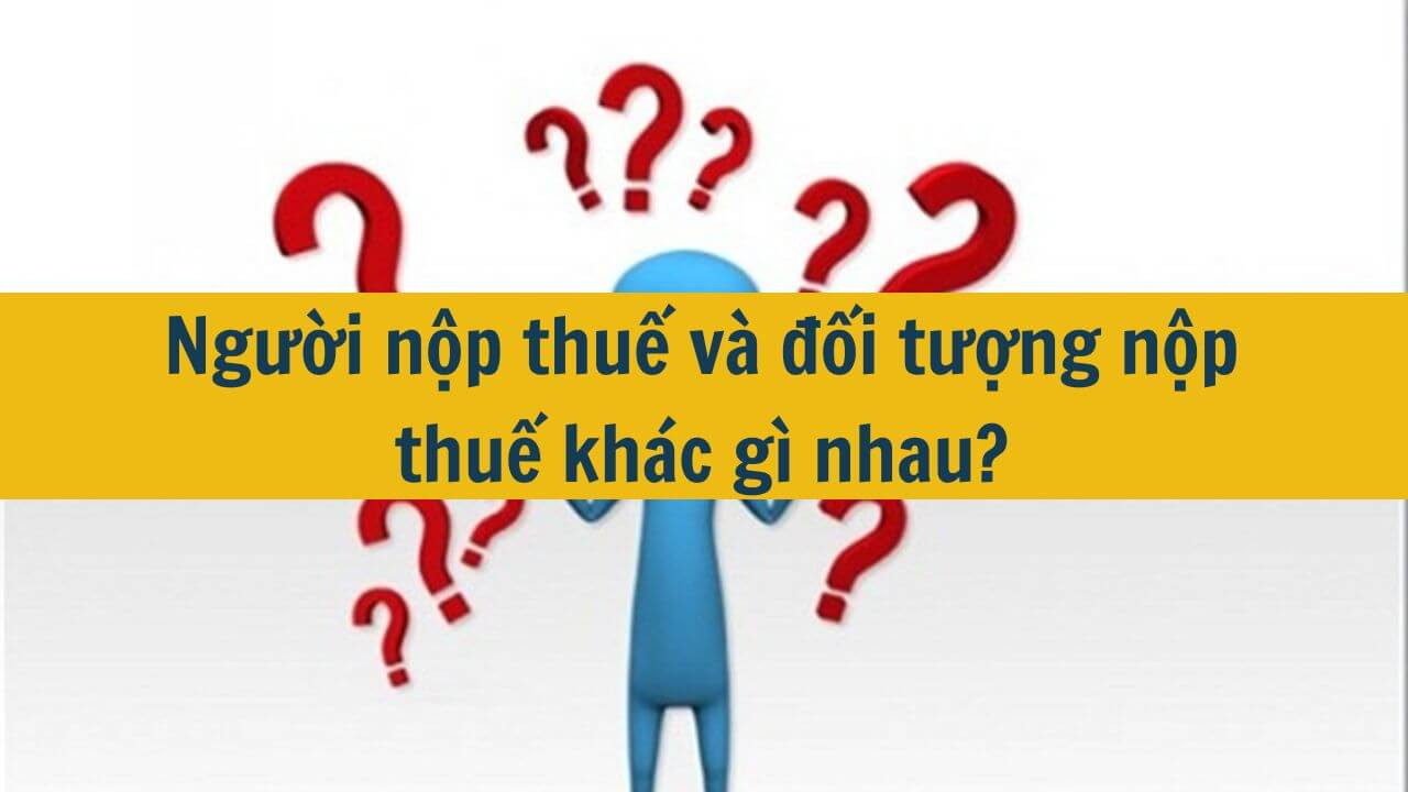 Người nộp thuế v&agrave; đối tượng nộp thuế kh&aacute;c g&igrave; nhau?