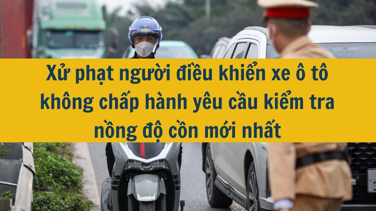 Xử phạt người điều khiển xe ô tô không chấp hành yêu cầu kiểm tra nồng độ cồn mới nhất 2025