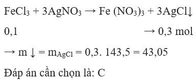 FeCl3 + AgNO3 → Fe(NO3)3 + AgCl | FeCl3 ra Fe(NO3)3 | AgNO3 ra AgCl | FeCl3 ra AgCl (ảnh 1)