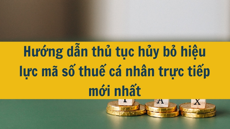 Hướng dẫn thủ tục hủy bỏ hiệu lực mã số thuế cá nhân trực tiếp mới nhất