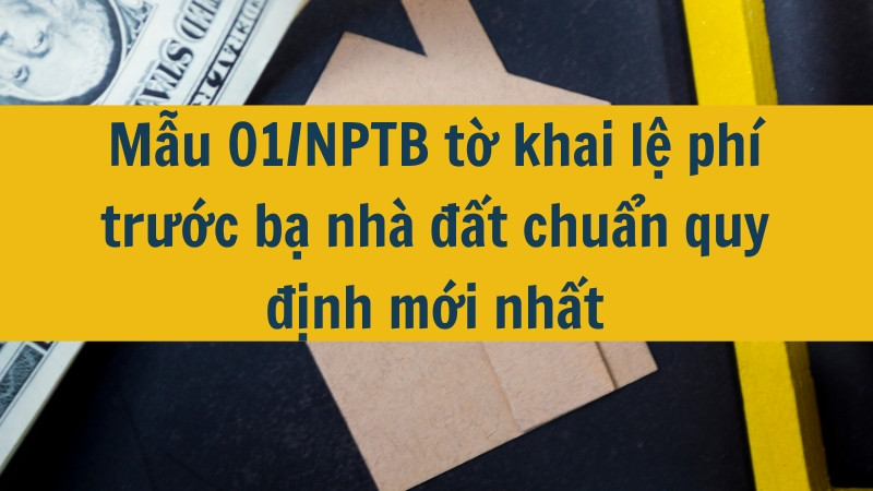 Mẫu 01/NPTB tờ khai lệ ph&iacute; trước bạ nh&agrave; đất chuẩn quy định mới nhất