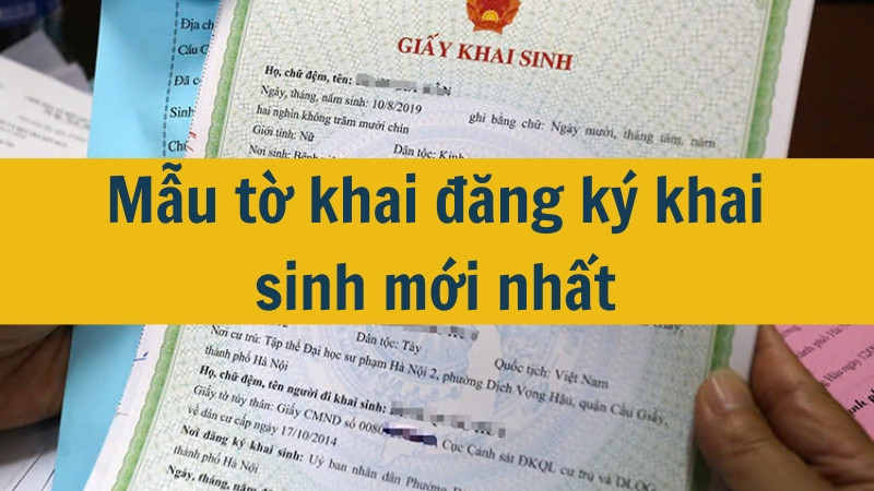 Mẫu tờ khai đăng ký khai sinh mới nhất