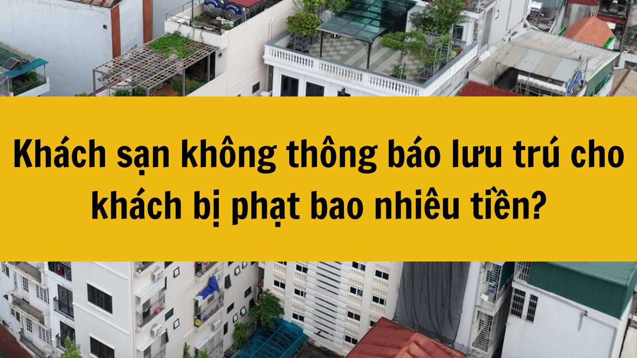 Kh&aacute;ch sạn kh&ocirc;ng th&ocirc;ng b&aacute;o lưu tr&uacute; cho kh&aacute;ch bị phạt bao nhi&ecirc;u tiền năm 2025?