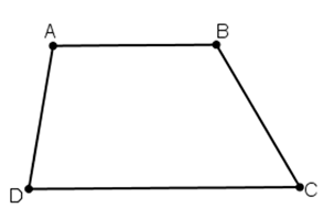 Hình thang ABCD (AB // CD) có góc A - góc D = 20 độ (ảnh 1)