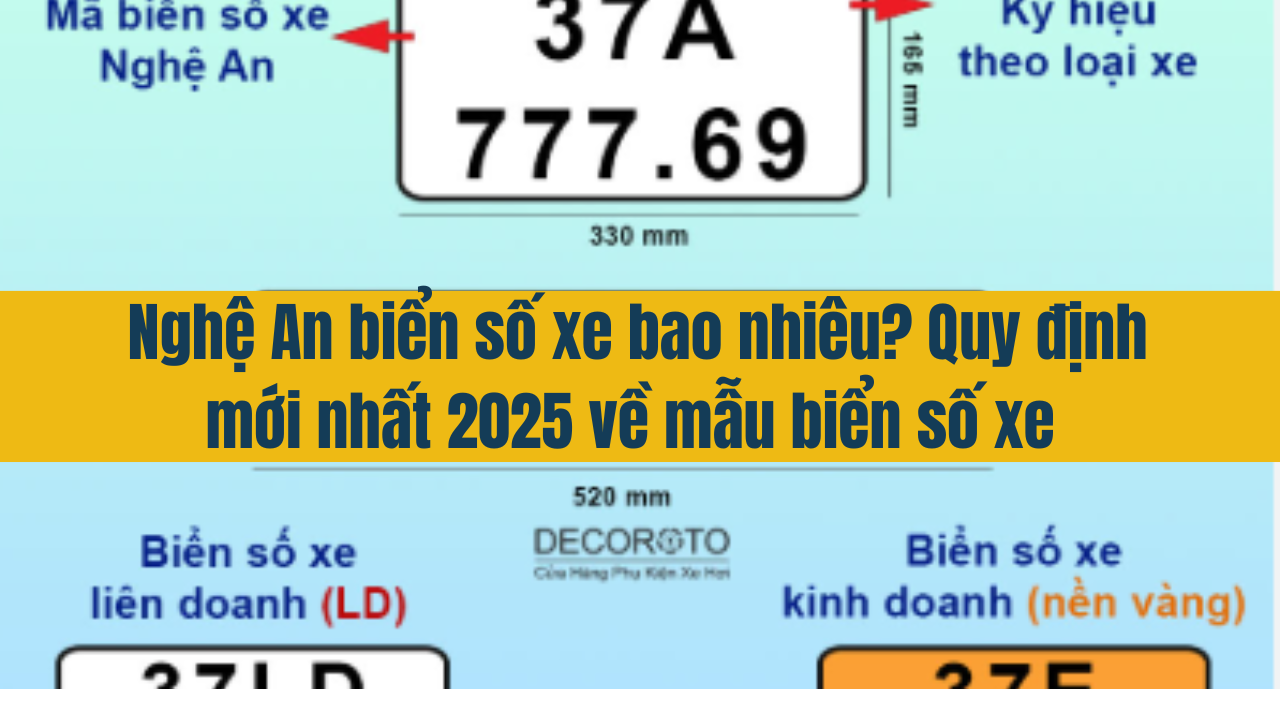 Nghệ An biển số xe bao nhiêu? Quy định mới nhất 2025 về mẫu biển số xe