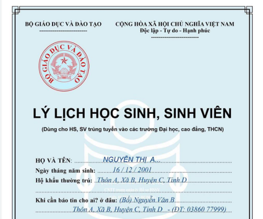 So sánh sơ yếu lý lịch học sinh sinh viên với sơ yếu lý lịch xin việc làm