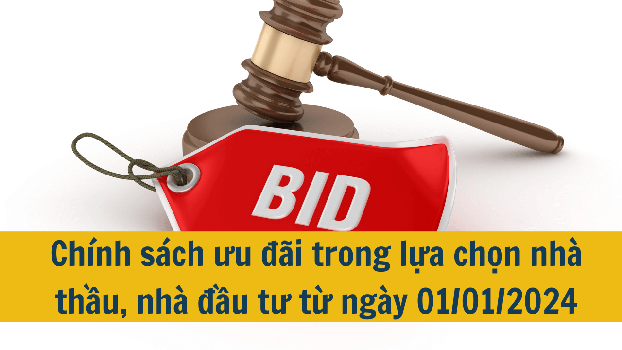 Chính sách ưu đãi trong lựa chọn nhà thầu, nhà đầu tư từ ngày 01/01/2024