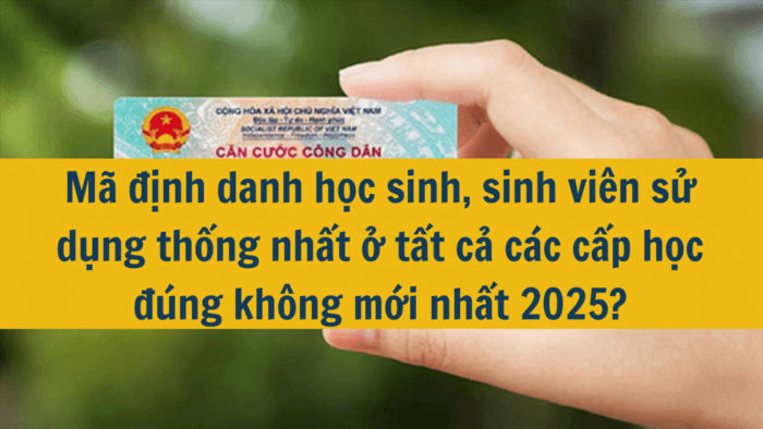 Mã định danh học sinh, sinh viên sử dụng thống nhất ở tất cả các cấp học đúng không mới nhất 2025?