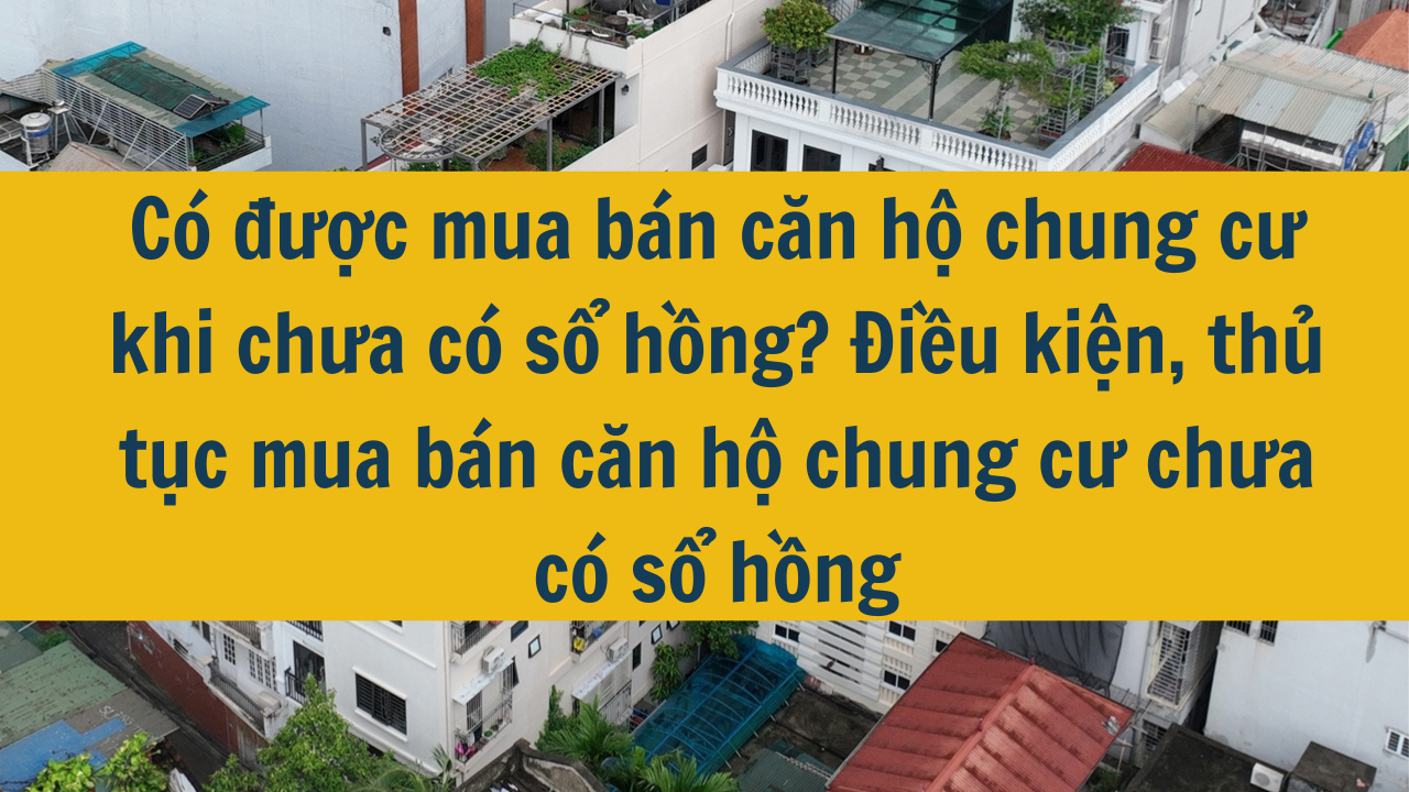 Có được mua bán căn hộ chung cư khi chưa có sổ hồng? Điều kiện, thủ tục mua bán căn hộ chung cư chưa có sổ hồng năm 2024