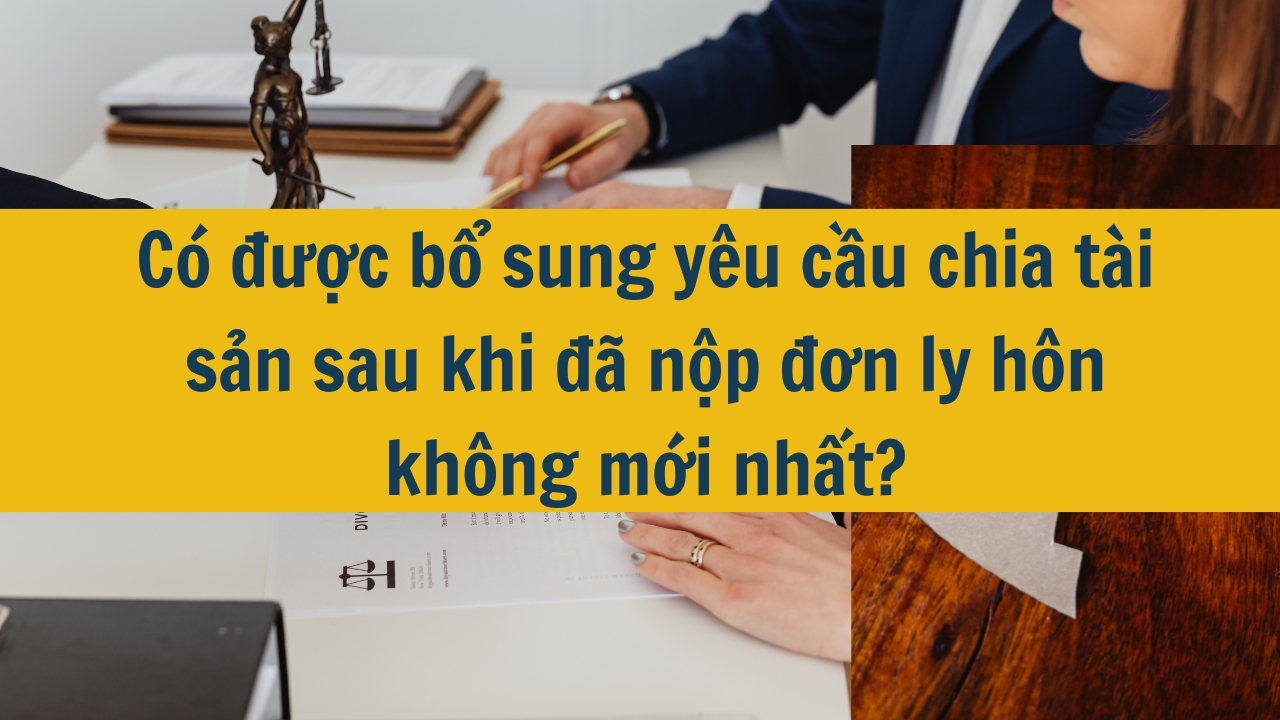 Có được bổ sung yêu cầu chia tài sản sau khi đã nộp đơn ly hôn không mới nhất 2025?