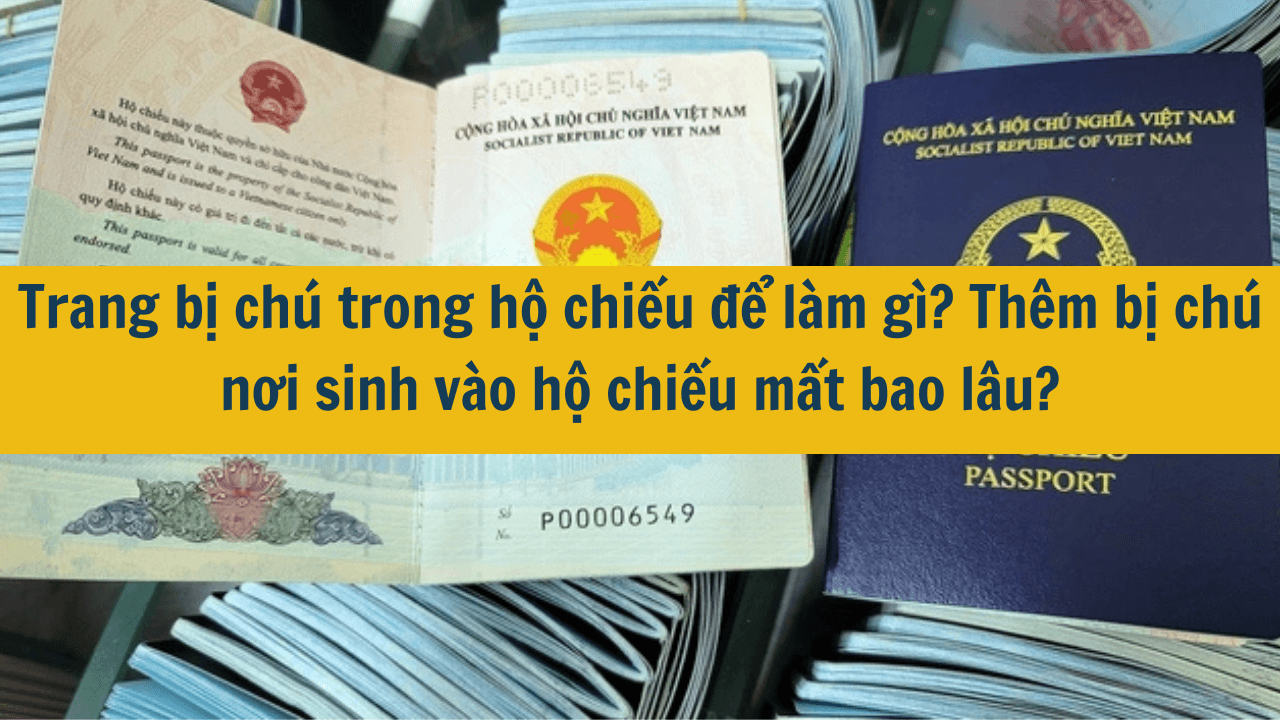 Trang bị chú trong hộ chiếu để làm gì? Thêm bị chú nơi sinh vào hộ chiếu mất bao lâu?