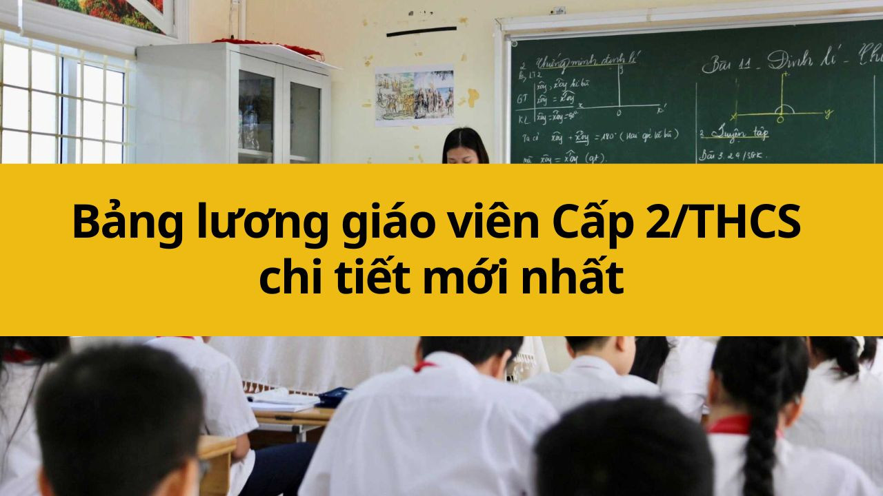 Bảng lương giáo viên Cấp 2/THCS chi tiết mới nhất 2025