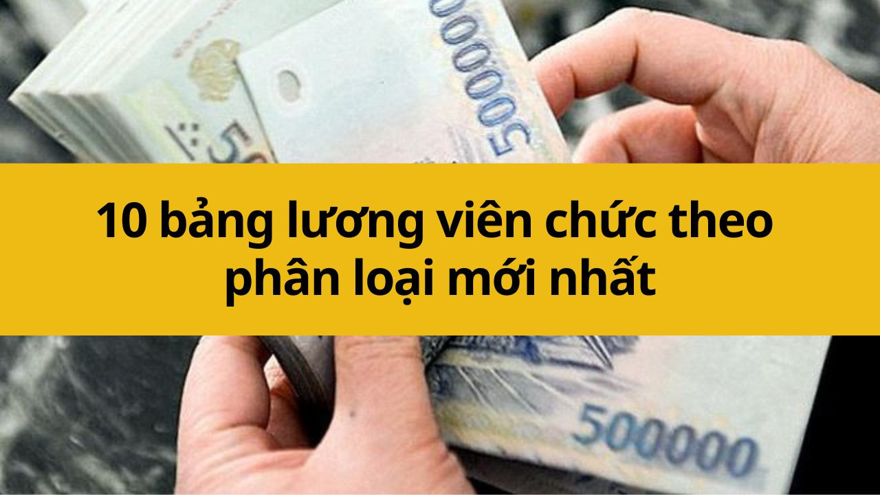 10 bảng lương viên chức theo phân loại mới nhất 2025