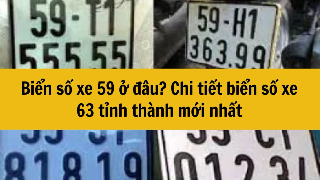 Biển số xe 59 ở đâu? Chi tiết biển số xe 63 tỉnh thành mới nhất 2025