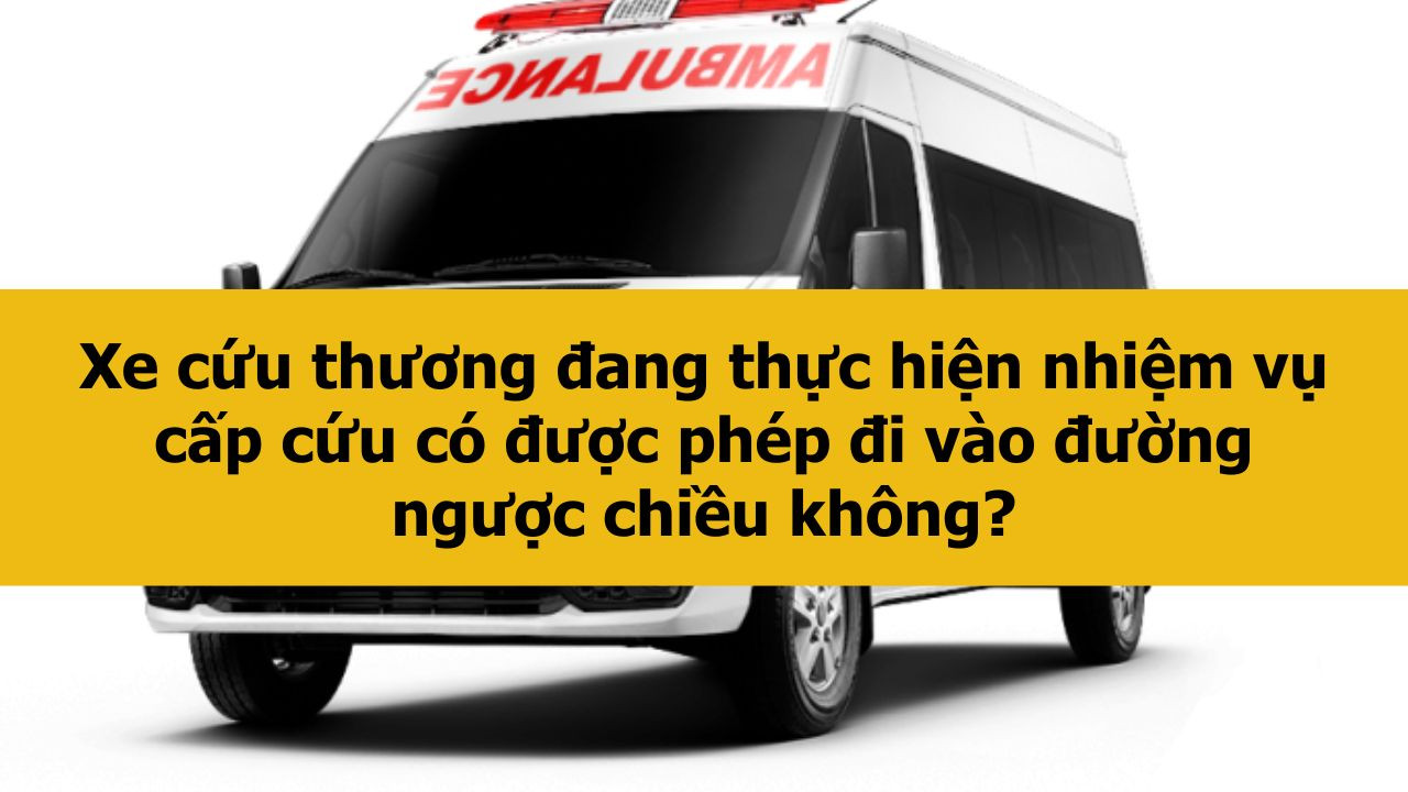 Xe cứu thương đang thực hiện nhiệm vụ cấp cứu c&oacute; được ph&eacute;p đi v&agrave;o đường ngược chiều kh&ocirc;ng?