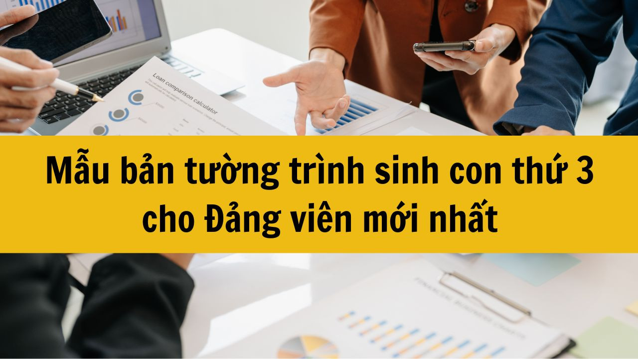 Mẫu bản tường tr&igrave;nh sinh con thứ 3 cho Đảng vi&ecirc;n mới nhất 2025