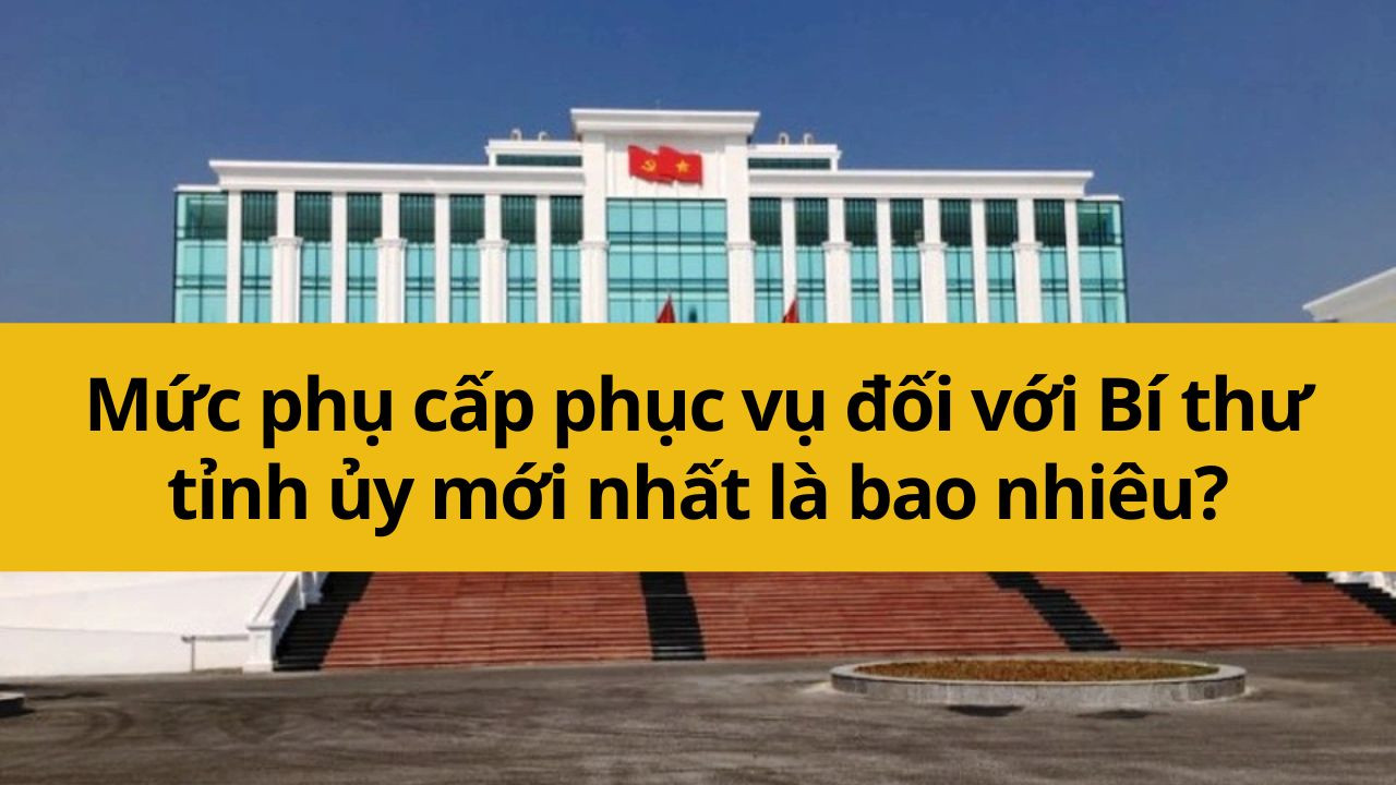 Mức phụ cấp phục vụ đối với Bí thư tỉnh ủy mới nhất 2025 là bao nhiêu?