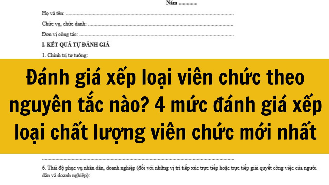 Đ&aacute;nh gi&aacute; xếp loại vi&ecirc;n chức theo nguy&ecirc;n tắc n&agrave;o? 4 mức đ&aacute;nh gi&aacute; xếp loại chất lượng vi&ecirc;n chức mới nhất 2025