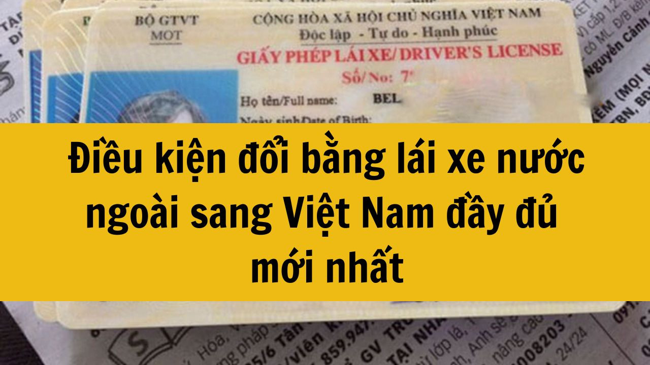 Điều kiện đổi bằng l&aacute;i xe nước ngo&agrave;i sang Việt Nam đầy đủ mới nhất 2025