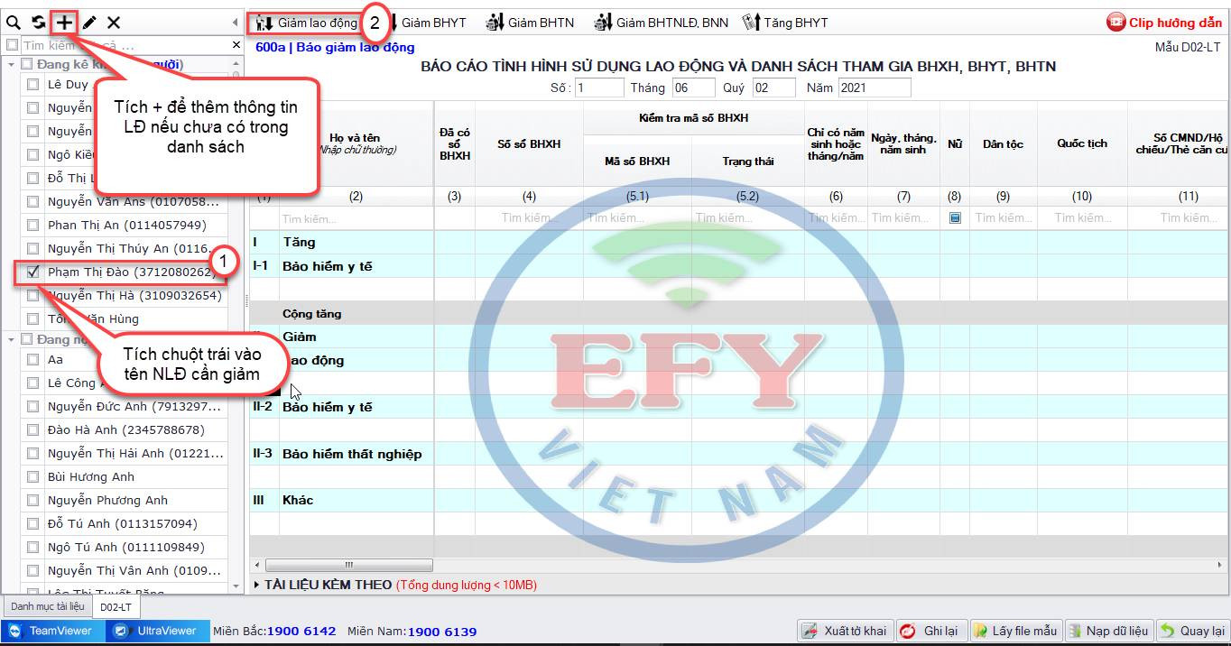 Cách báo giảm thai sản trên phần mềm EFY mới nhất 2025