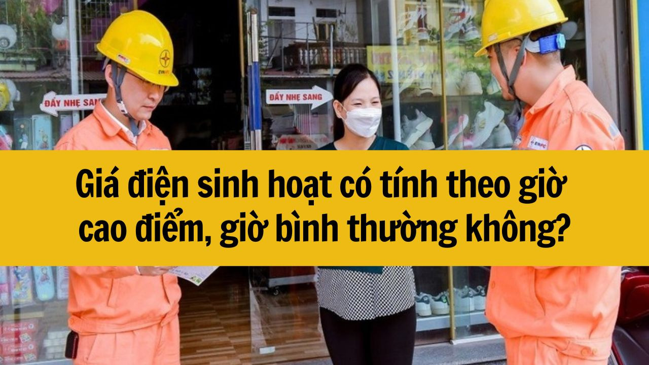 Gi&aacute; điện sinh hoạt c&oacute; t&iacute;nh theo giờ cao điểm, giờ b&igrave;nh thường kh&ocirc;ng?