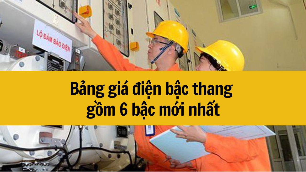 Bảng gi&aacute; điện bậc thang gồm 6 bậc mới nhất 2025