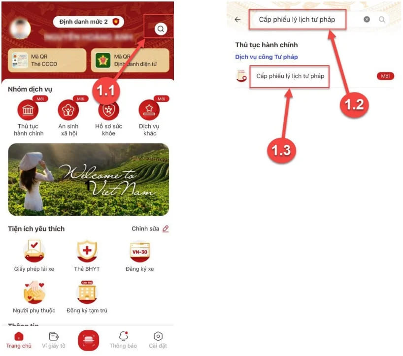 Làm lý lịch tư pháp online nhanh chóng trên VNeID