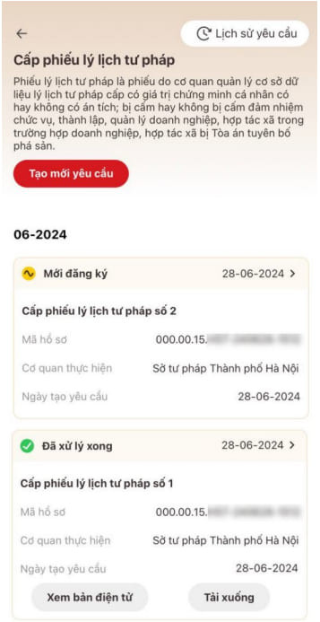 Làm lý lịch tư pháp online nhanh chóng trên VNeID