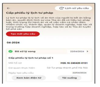 Cách tra cứu lý lịch tư pháp qua app VNeID