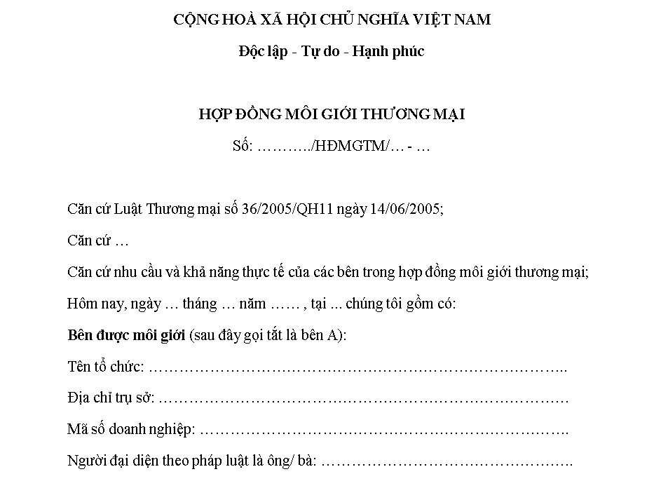 Hướng dẫn hoàn thiện nội dung cơ bản của hợp đồng môi giới thương mại năm 2024