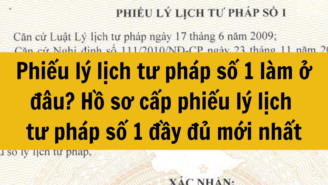Phiếu l&yacute; lịch tư ph&aacute;p số 1 l&agrave;m ở đ&acirc;u? Hồ sơ cấp phiếu l&yacute; lịch tư ph&aacute;p số 1 đầy đủ mới nhất 2025