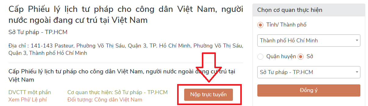 Làm lý lịch tư pháp online